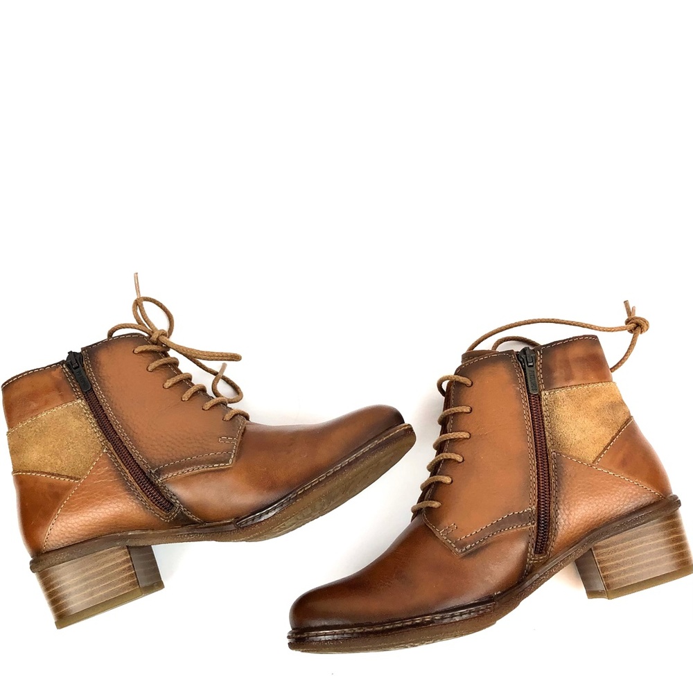 SOLD.        PIKOLINOS Zaragoza W9H-876 Leather Ankle Bootie - Brandy - Picture 5 of 13